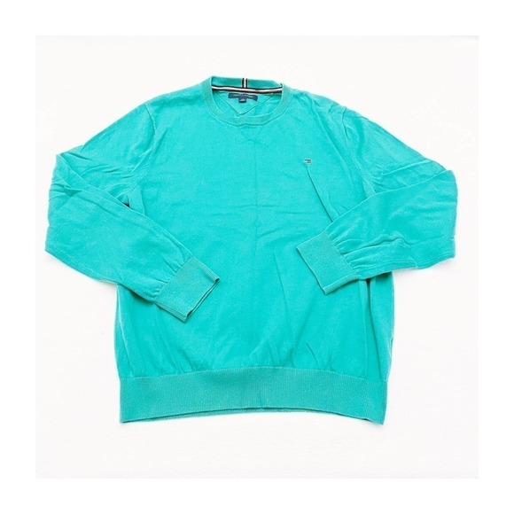 Tommy Hilfiger Turquoise Crewneck Sweater SZL - Picture 1 of 4